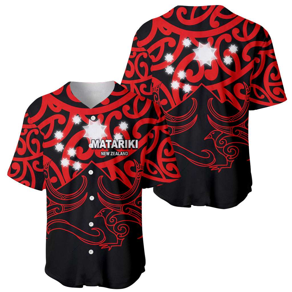 Matariki New Zealand Baseball Jersey Maori New Year Red LT6 - Wonder Print Shop