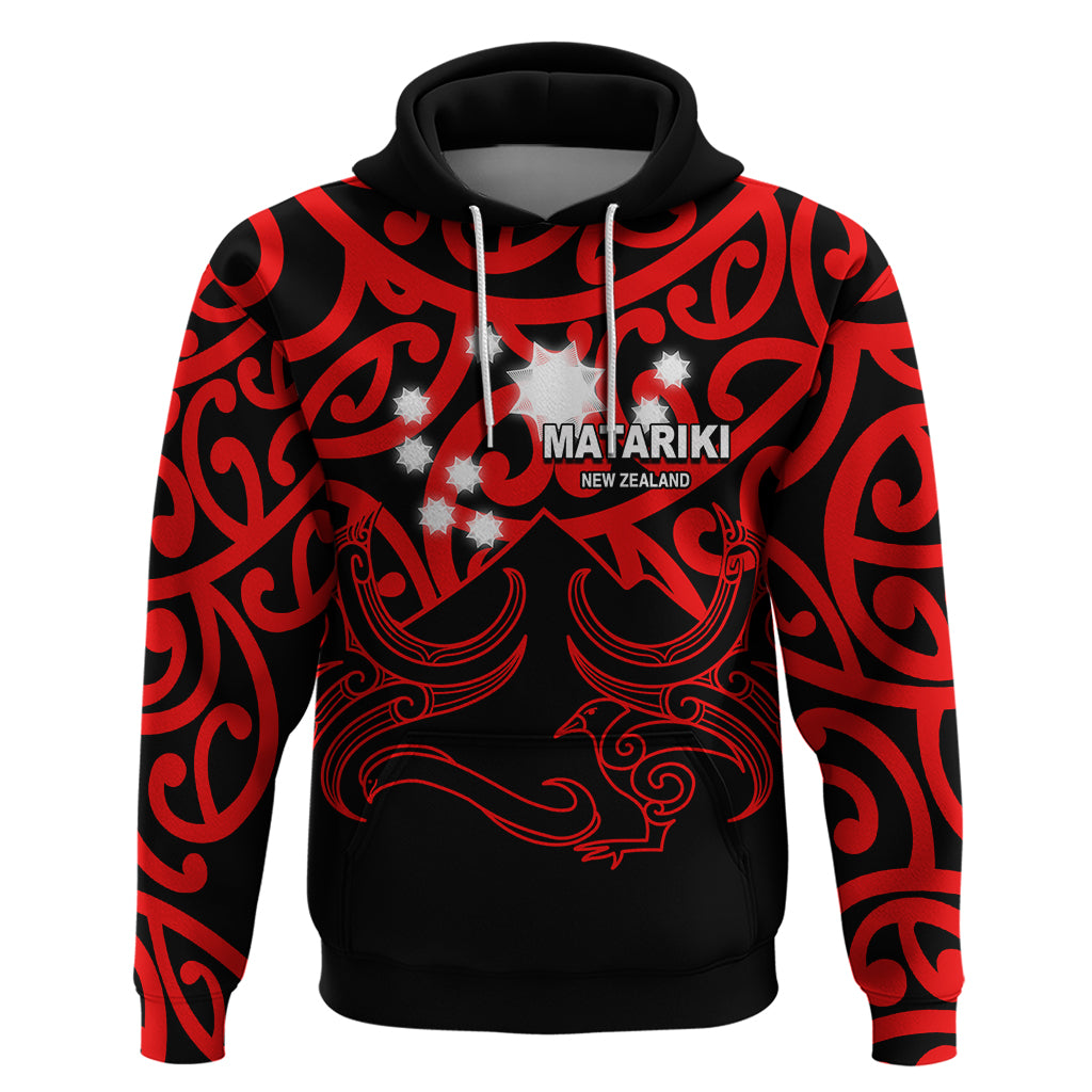 Matariki New Zealand Hoodie Maori New Year Red LT6 - Wonder Print Shop