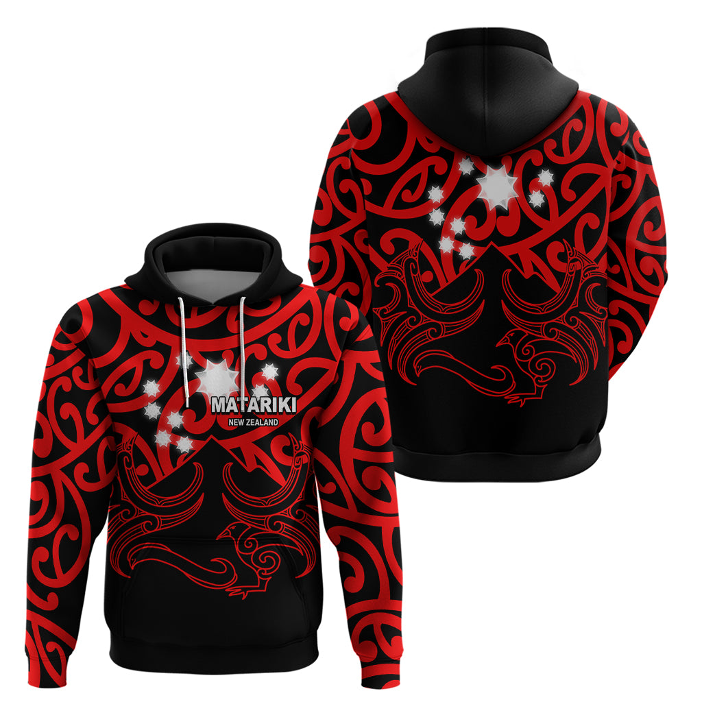 Matariki New Zealand Hoodie Maori New Year Red LT6 - Wonder Print Shop