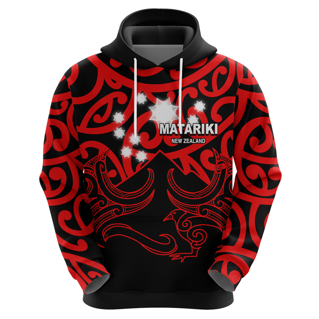 Matariki New Zealand Hoodie Maori New Year Red LT6 - Wonder Print Shop
