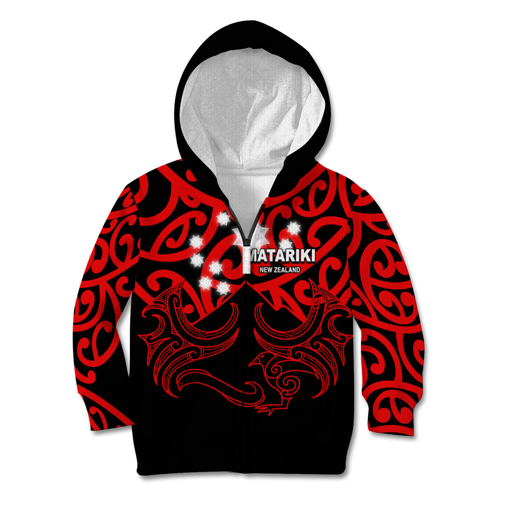 Matariki New Zealand Kid Hoodie Maori New Year Red LT6 - Wonder Print Shop
