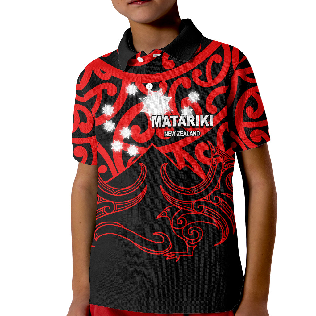 Matariki New Zealand Kid Polo Shirt Maori New Year Red LT6 - Wonder Print Shop