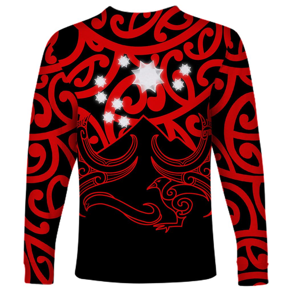 Matariki New Zealand Long Sleeve Shirt Maori New Year Red LT6 - Wonder Print Shop