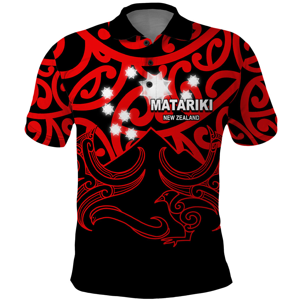 Matariki New Zealand Polo Shirt Maori New Year Red LT6 - Wonder Print Shop