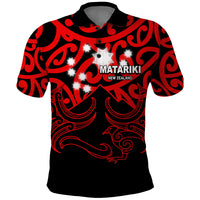 Matariki New Zealand Polo Shirt Maori New Year Red LT6 - Wonder Print Shop