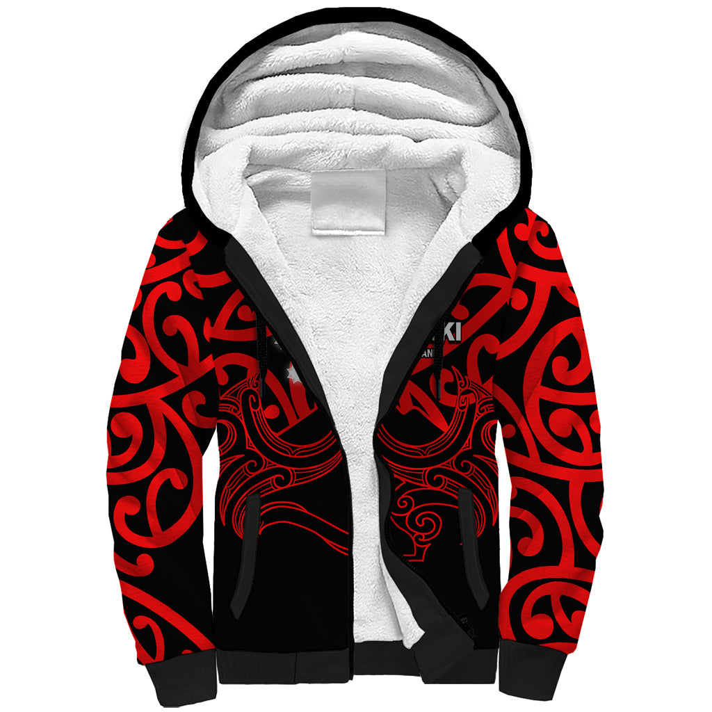 Matariki New Zealand Sherpa Hoodie Maori New Year Red LT6 - Wonder Print Shop