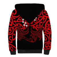 Matariki New Zealand Sherpa Hoodie Maori New Year Red LT6 - Wonder Print Shop