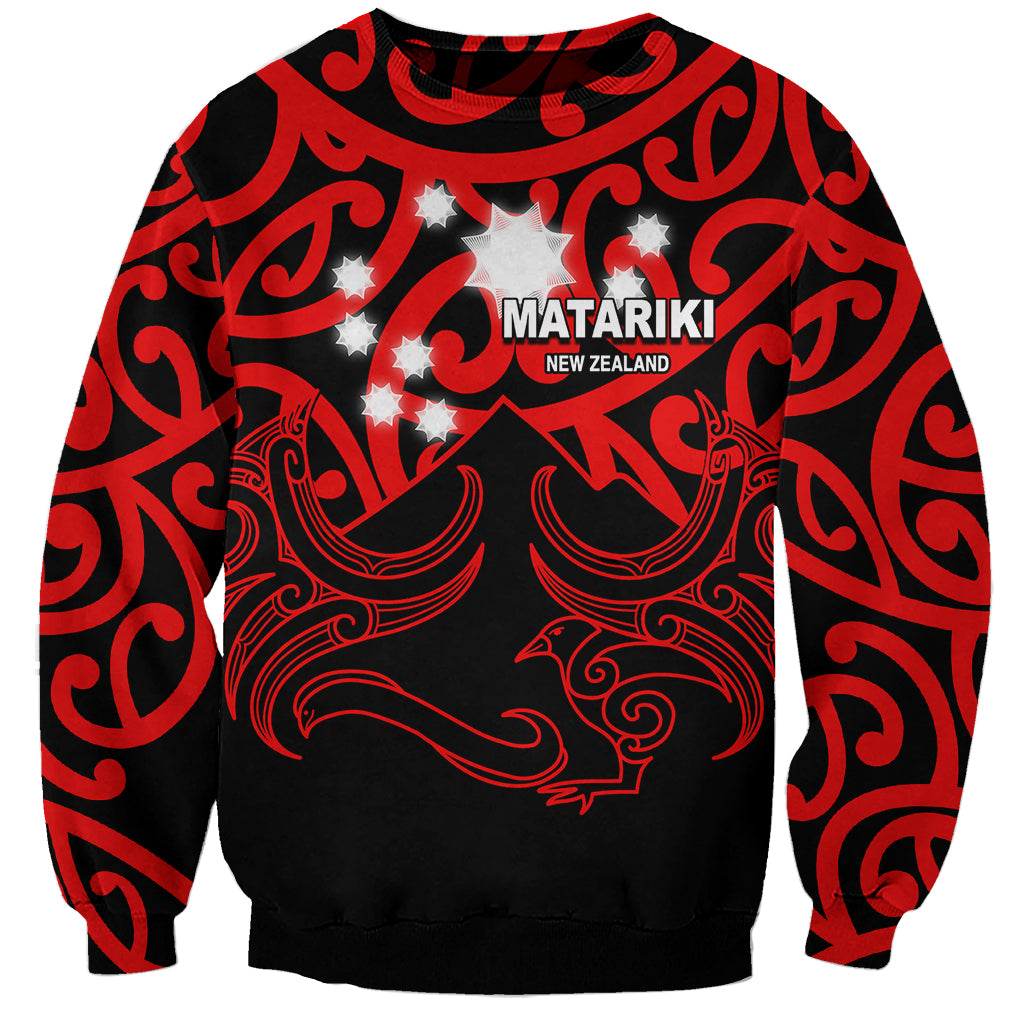 Matariki New Zealand Sweatshirt Maori New Year Red LT6 - Wonder Print Shop