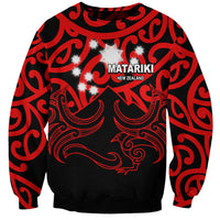 Matariki New Zealand Sweatshirt Maori New Year Red LT6 - Wonder Print Shop