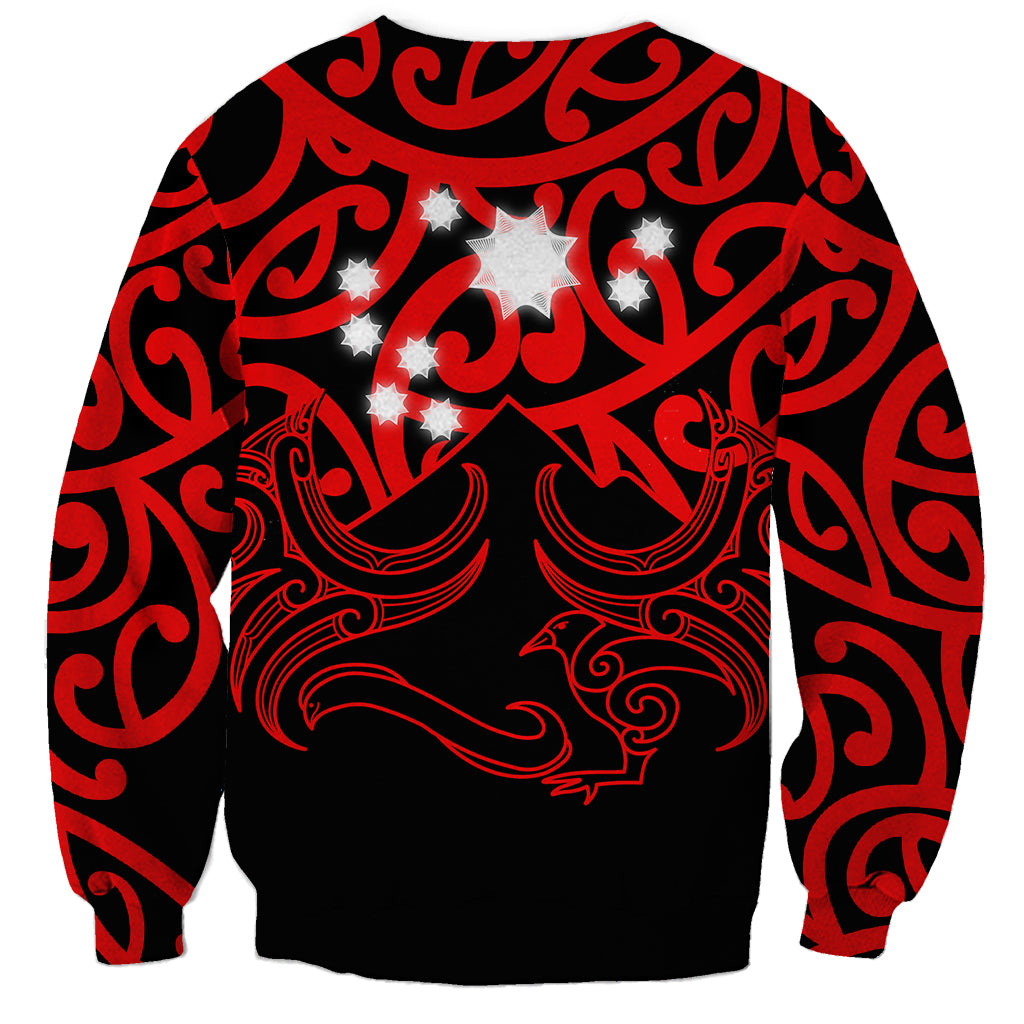Matariki New Zealand Sweatshirt Maori New Year Red LT6 - Wonder Print Shop