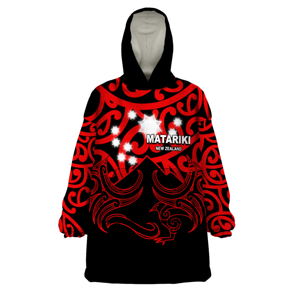 Matariki New Zealand Wearable Blanket Hoodie Maori New Year Red LT6 - Wonder Print Shop
