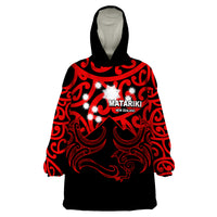 Matariki New Zealand Wearable Blanket Hoodie Maori New Year Red LT6 - Wonder Print Shop