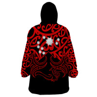 Matariki New Zealand Wearable Blanket Hoodie Maori New Year Red LT6 - Wonder Print Shop