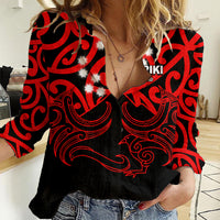 Matariki New Zealand Women Casual Shirt Maori New Year Red LT6 - Wonder Print Shop