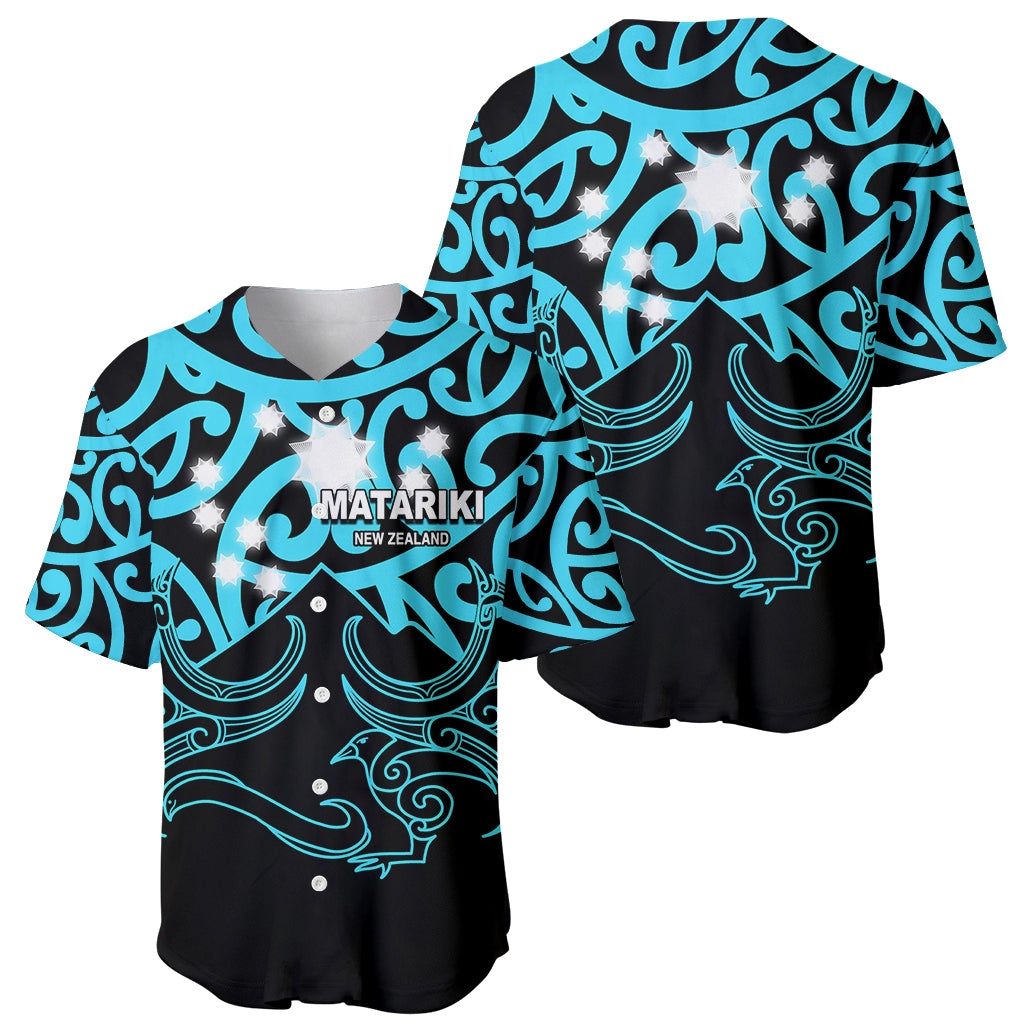 Matariki New Zealand Baseball Jersey Maori New Year Light Blue LT6 - Wonder Print Shop