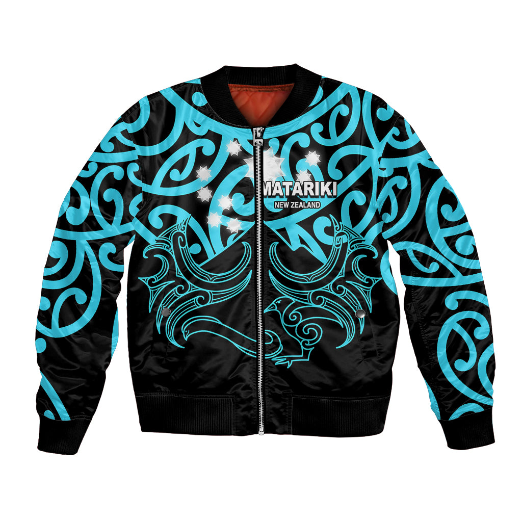 Matariki New Zealand Bomber Jacket Maori New Year Light Blue LT6 - Wonder Print Shop
