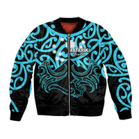 Matariki New Zealand Bomber Jacket Maori New Year Light Blue LT6 - Wonder Print Shop