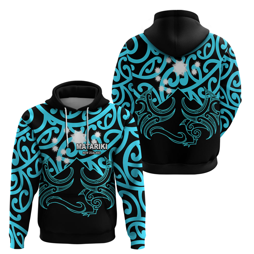 Matariki New Zealand Hoodie Maori New Year Light Blue LT6 - Wonder Print Shop