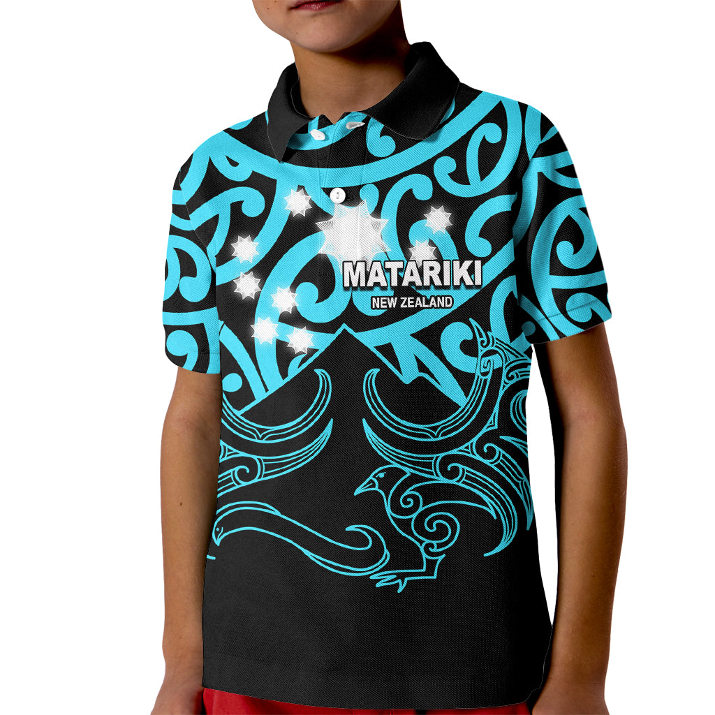 Matariki New Zealand Kid Polo Shirt Maori New Year Light Blue LT6 - Wonder Print Shop