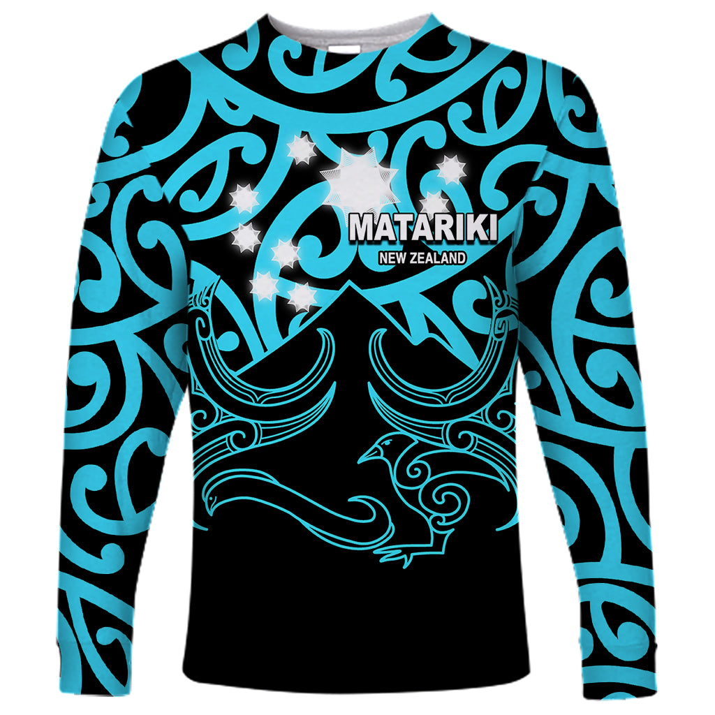 Matariki New Zealand Long Sleeve Shirt Maori New Year Light Blue LT6 - Wonder Print Shop