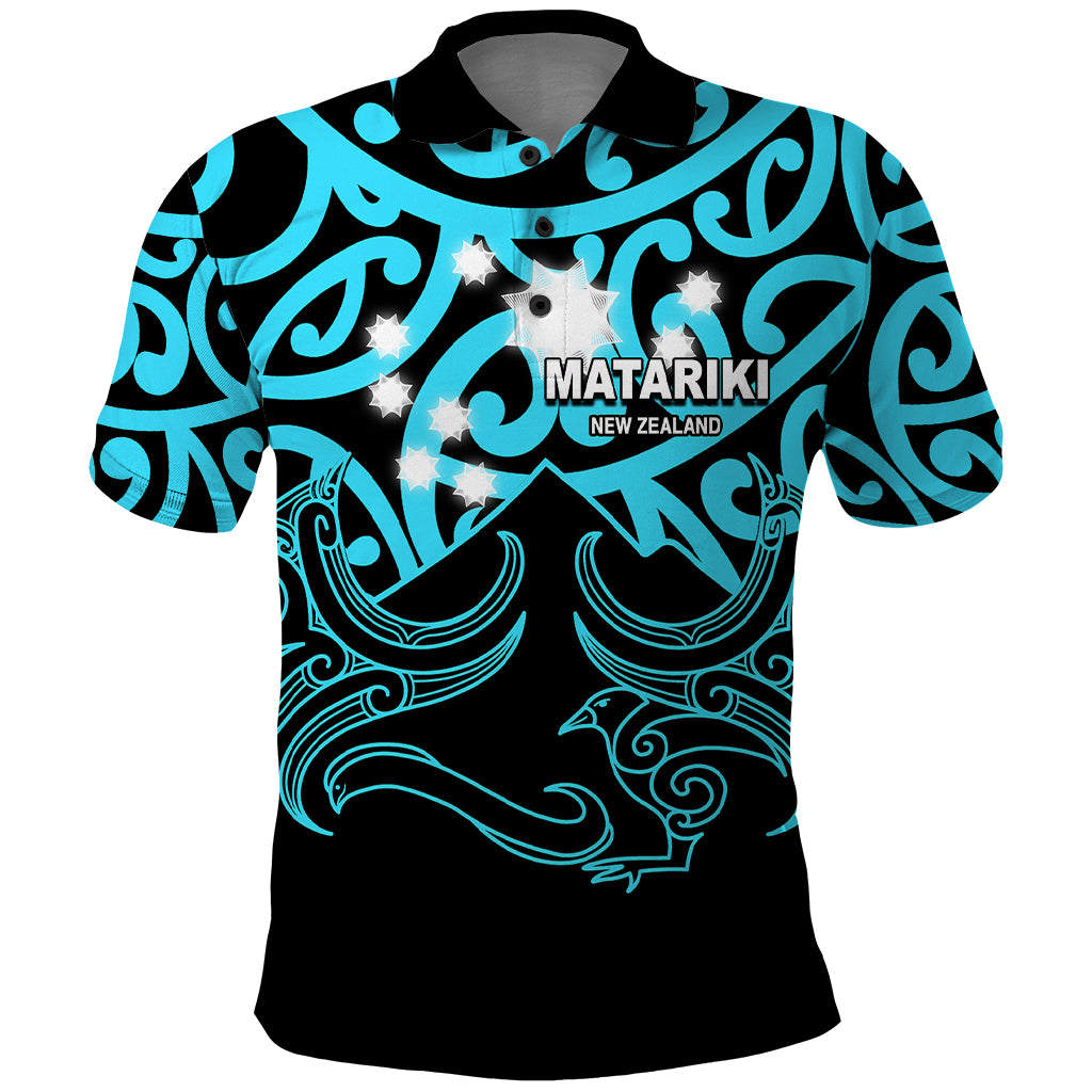 Matariki New Zealand Polo Shirt Maori New Year Light Blue LT6 - Wonder Print Shop