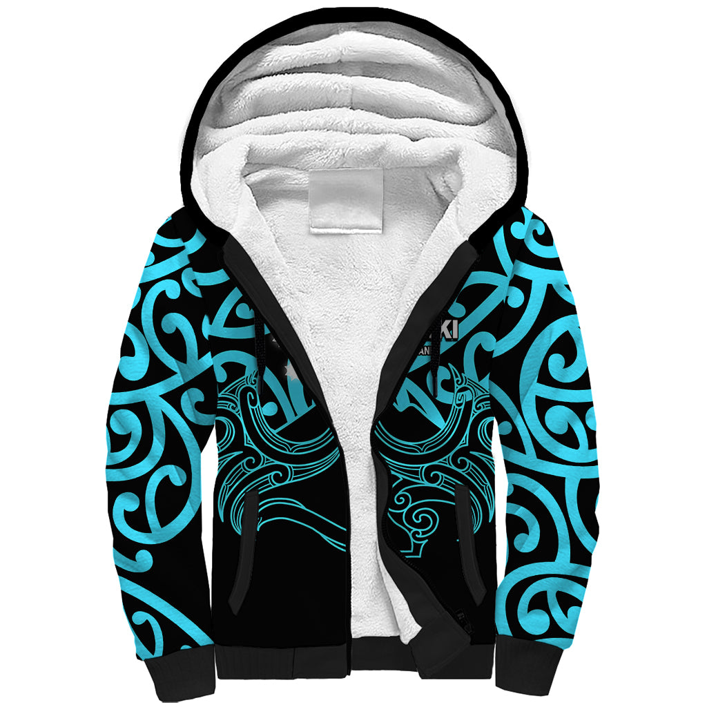 Matariki New Zealand Sherpa Hoodie Maori New Year Light Blue LT6 - Wonder Print Shop