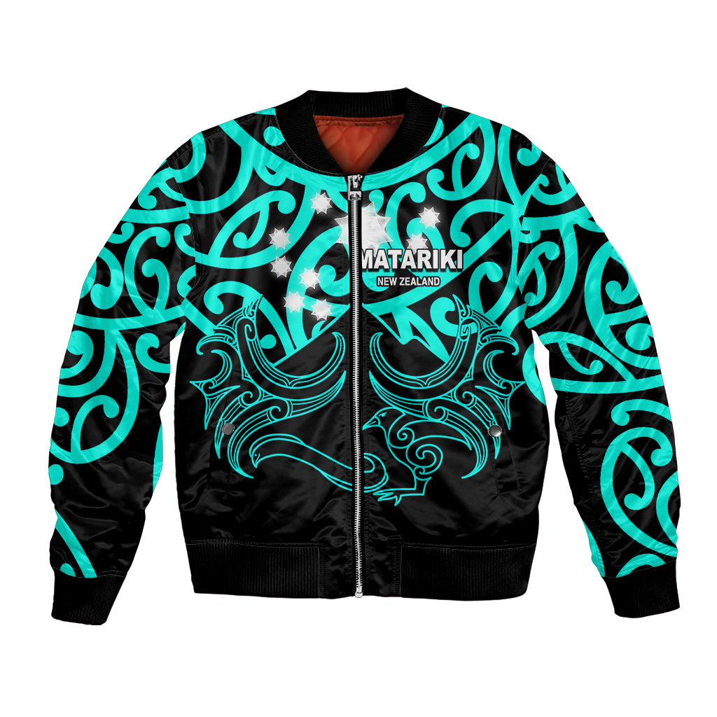 Matariki New Zealand Bomber Jacket Maori New Year Turquoise LT6 - Wonder Print Shop