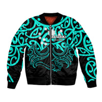 Matariki New Zealand Bomber Jacket Maori New Year Turquoise LT6 - Wonder Print Shop