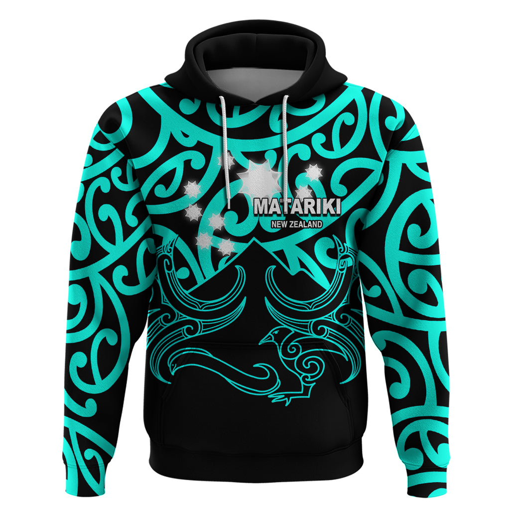 Matariki New Zealand Hoodie Maori New Year Turquoise LT6 - Wonder Print Shop