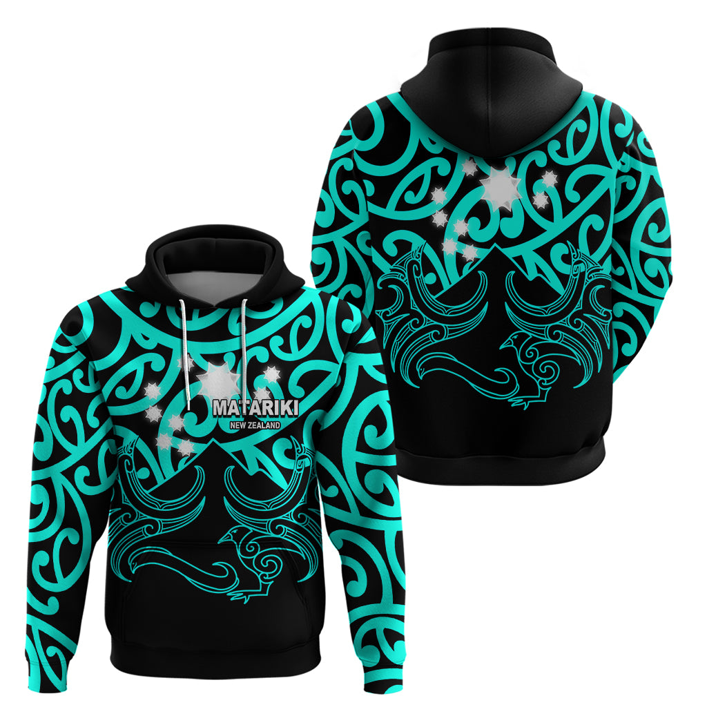 Matariki New Zealand Hoodie Maori New Year Turquoise LT6 - Wonder Print Shop