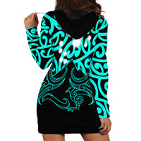 Matariki New Zealand Hoodie Dress Maori New Year Turquoise LT6 - Wonder Print Shop