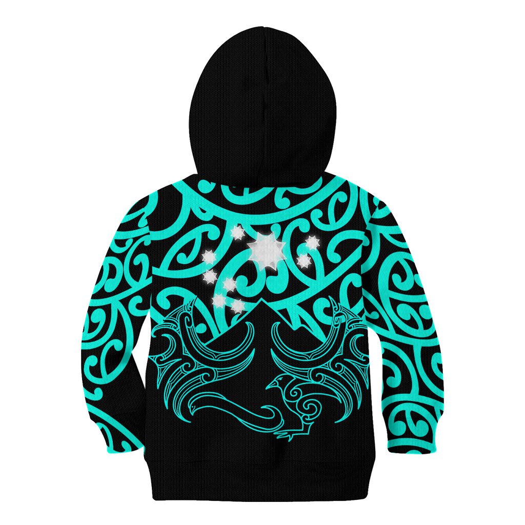 Matariki New Zealand Kid Hoodie Maori New Year Turquoise LT6 - Wonder Print Shop
