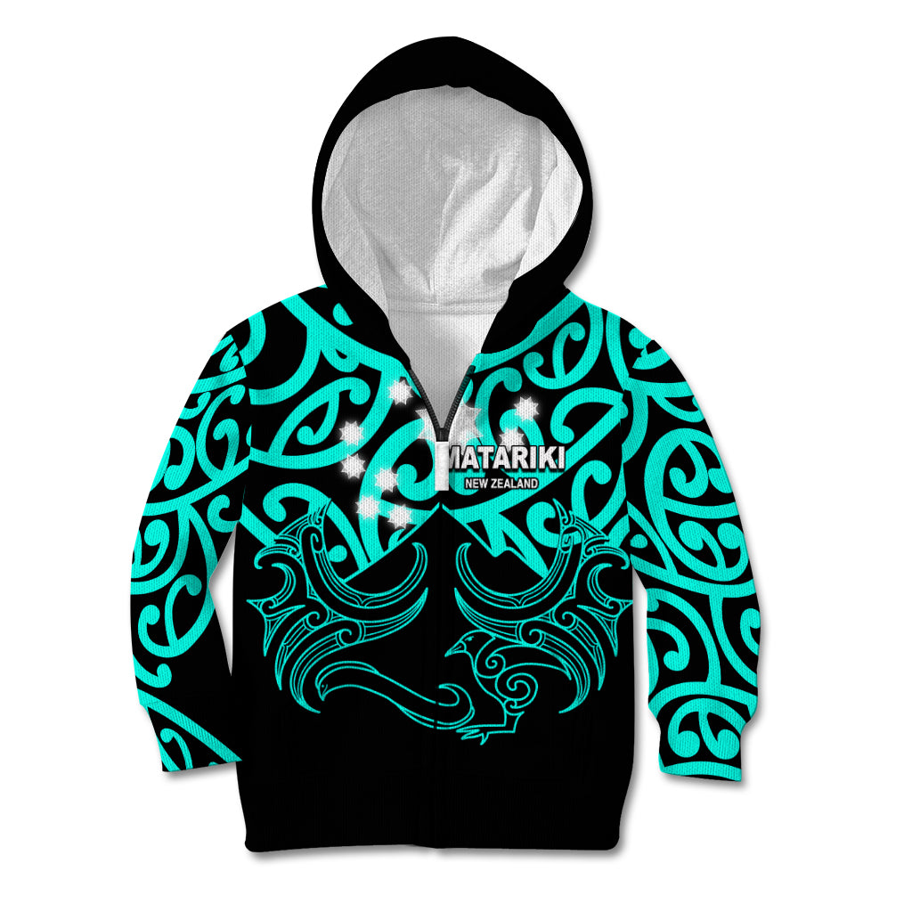Matariki New Zealand Kid Hoodie Maori New Year Turquoise LT6 - Wonder Print Shop