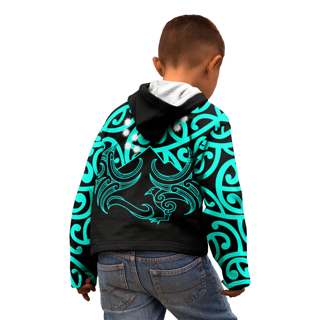 Matariki New Zealand Kid Hoodie Maori New Year Turquoise LT6 - Wonder Print Shop