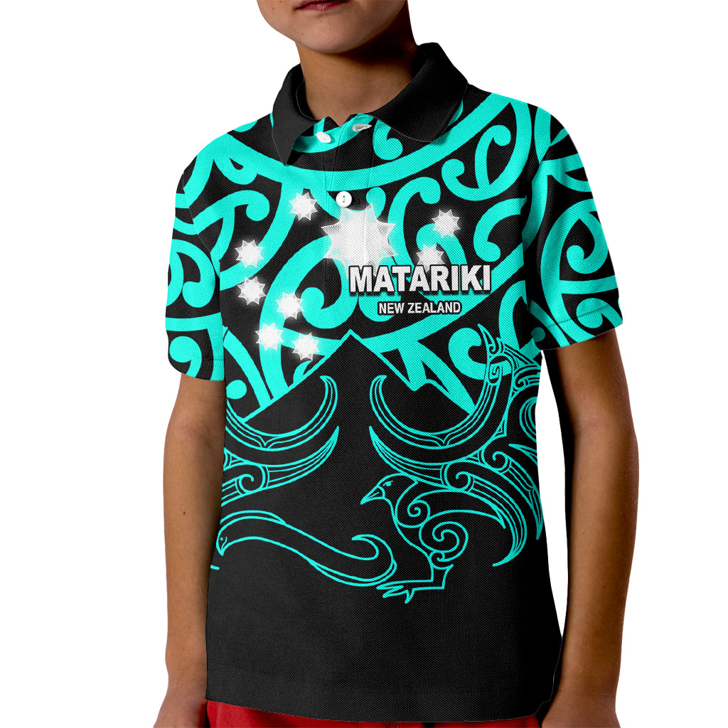 Matariki New Zealand Kid Polo Shirt Maori New Year Turquoise LT6 - Wonder Print Shop