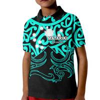 Matariki New Zealand Kid Polo Shirt Maori New Year Turquoise LT6 - Wonder Print Shop