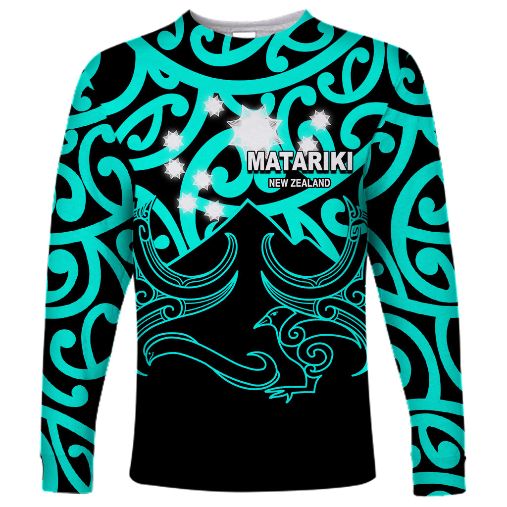 Matariki New Zealand Long Sleeve Shirt Maori New Year Turquoise LT6 - Wonder Print Shop