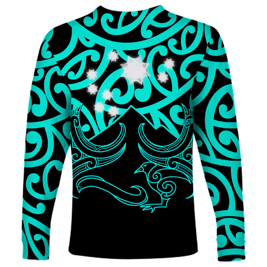 Matariki New Zealand Long Sleeve Shirt Maori New Year Turquoise LT6 - Wonder Print Shop