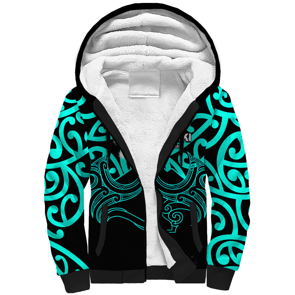 Matariki New Zealand Sherpa Hoodie Maori New Year Turquoise LT6 - Wonder Print Shop