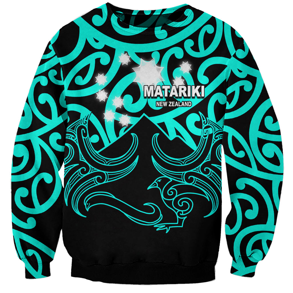 Matariki New Zealand Sweatshirt Maori New Year Turquoise LT6 - Wonder Print Shop