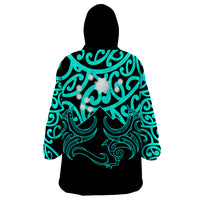 Matariki New Zealand Wearable Blanket Hoodie Maori New Year Turquoise LT6 - Wonder Print Shop