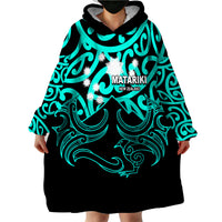 Matariki New Zealand Wearable Blanket Hoodie Maori New Year Turquoise LT6 - Wonder Print Shop