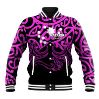 Matariki New Zealand Baseball Jacket Maori New Year Purple LT6 - Wonder Print Shop
