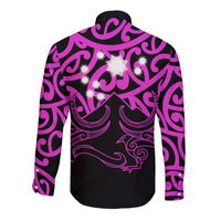 Matariki New Zealand Long Sleeve Button Shirt Maori New Year Purple LT6 - Wonder Print Shop