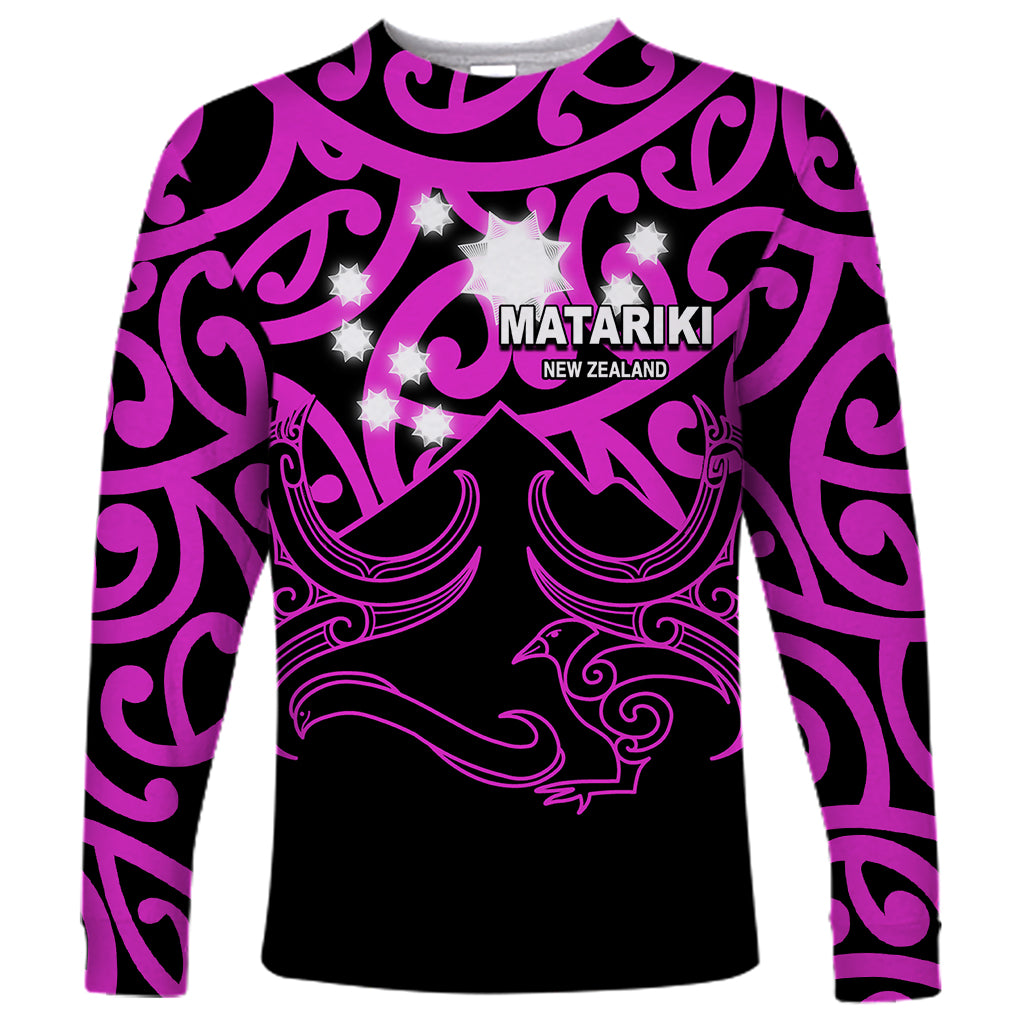 Matariki New Zealand Long Sleeve Shirt Maori New Year Purple LT6 - Wonder Print Shop