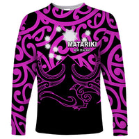 Matariki New Zealand Long Sleeve Shirt Maori New Year Purple LT6 - Wonder Print Shop