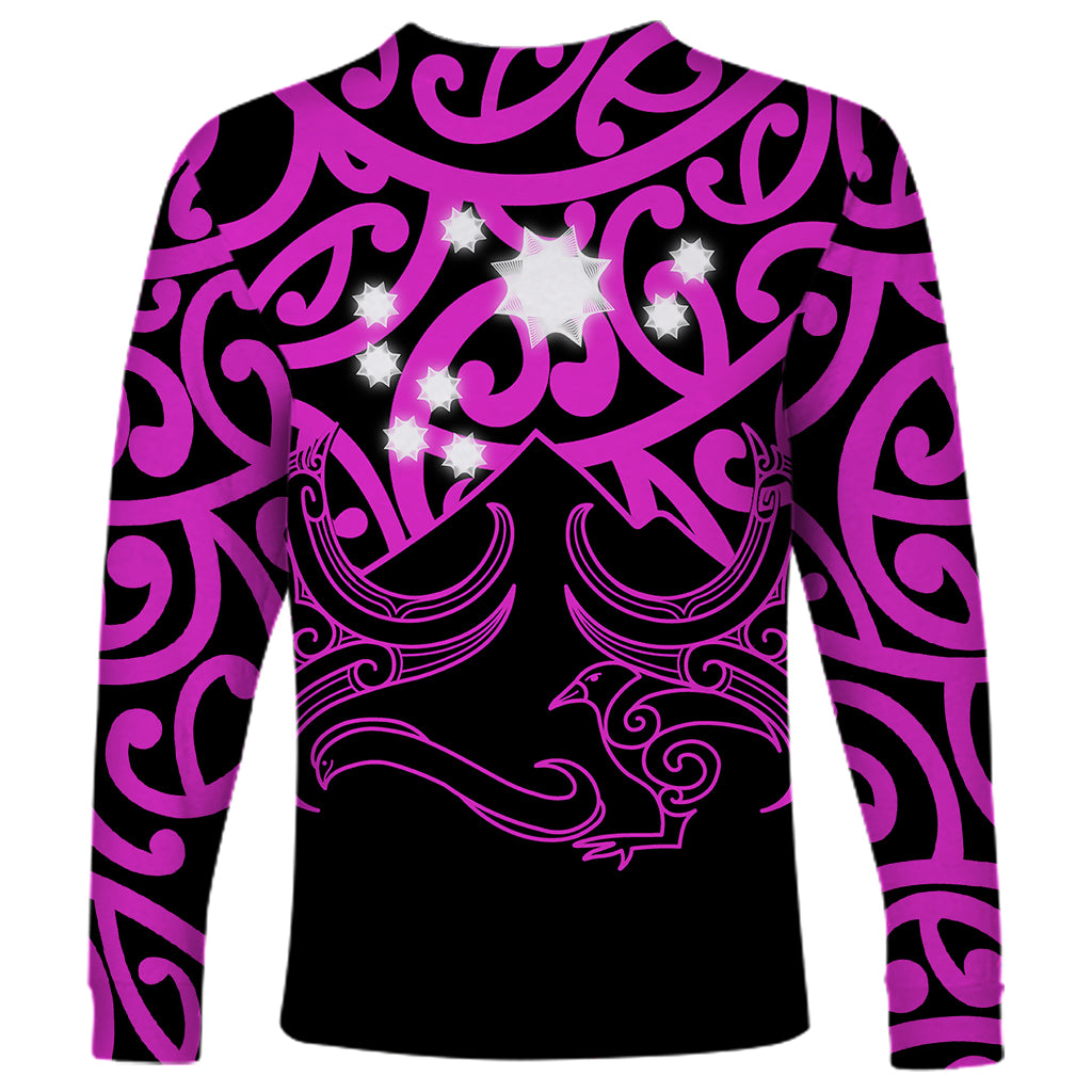 Matariki New Zealand Long Sleeve Shirt Maori New Year Purple LT6 - Wonder Print Shop