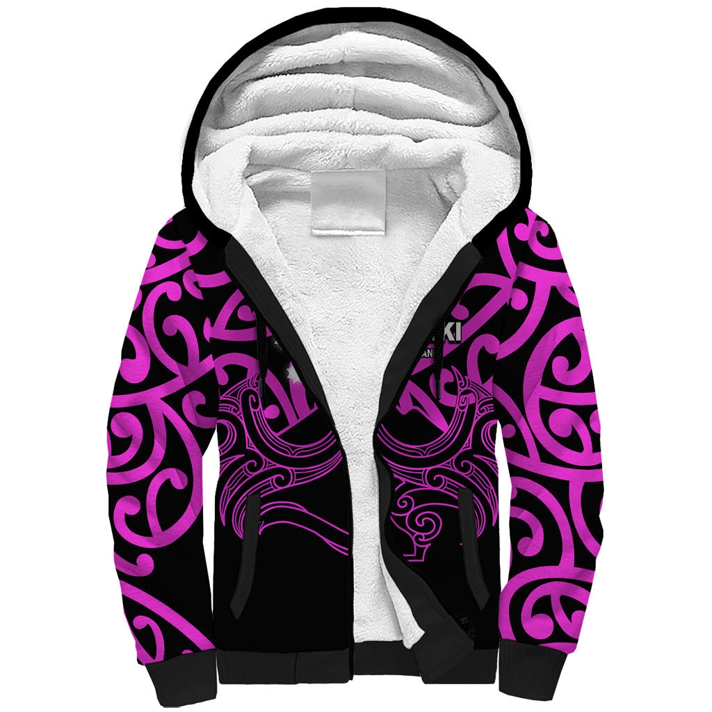 Matariki New Zealand Sherpa Hoodie Maori New Year Purple LT6 - Wonder Print Shop