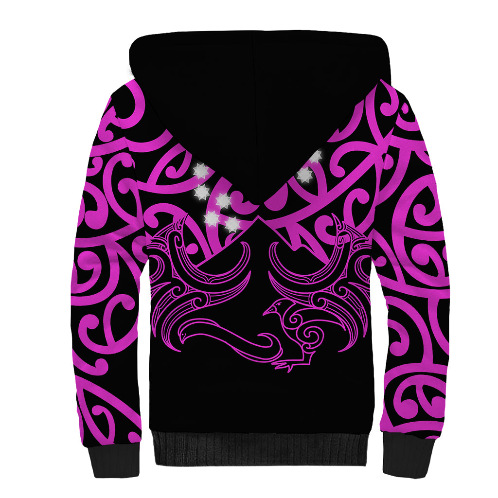 Matariki New Zealand Sherpa Hoodie Maori New Year Purple LT6 - Wonder Print Shop