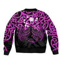 Matariki New Zealand Sleeve Zip Bomber Jacket Maori New Year Purple LT6 - Wonder Print Shop
